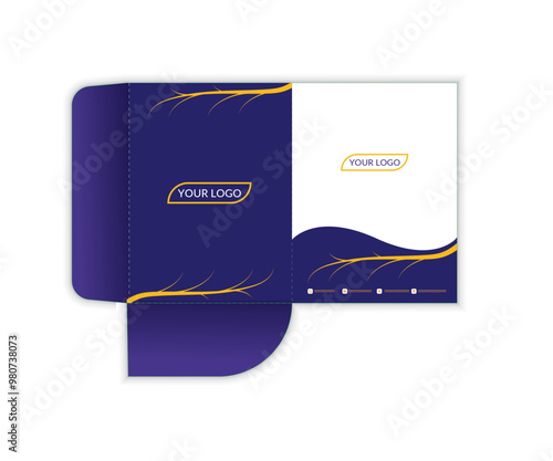 simple folder design in blue color and yellow. Folder design minimal for business. minimal folder and stylish 
folder tranding design.