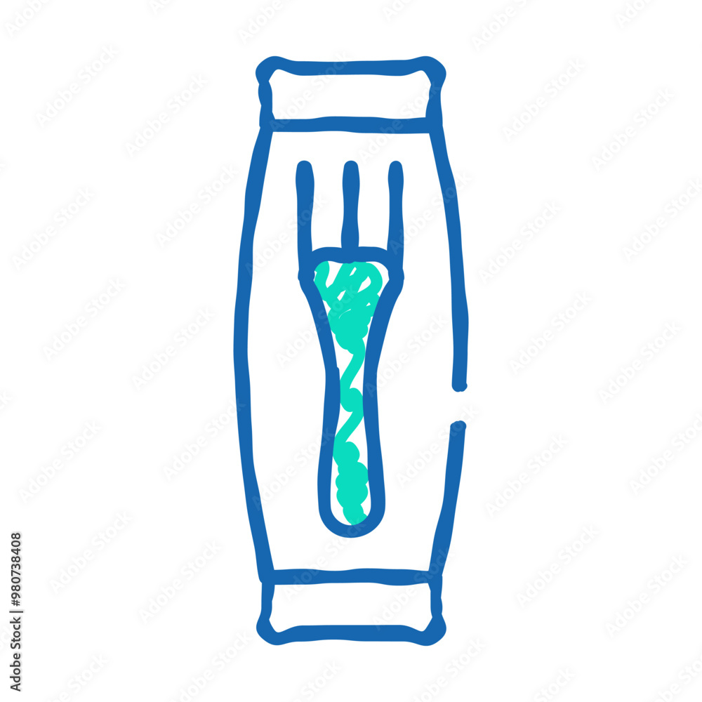 cutlery fork in pack doodle icon sketch vector. cutlery fork in pack sign. isolated symbol illustration cutlery fork in pack doodle icon sketch vector. cutlery fork in pack sign. isolated symbol illustration