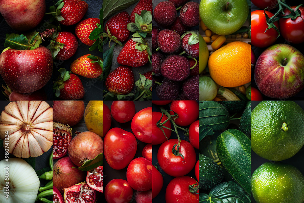 Varieties of fruits and vegetables generative AI Varieties of fruits and vegetables generative AI