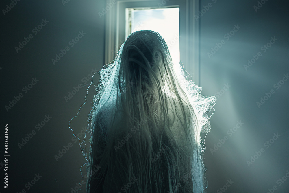 Image of ghosts spirits on a dark background in smoke generative AI concept Image of ghosts spirits on a dark background in smoke generative AI concept