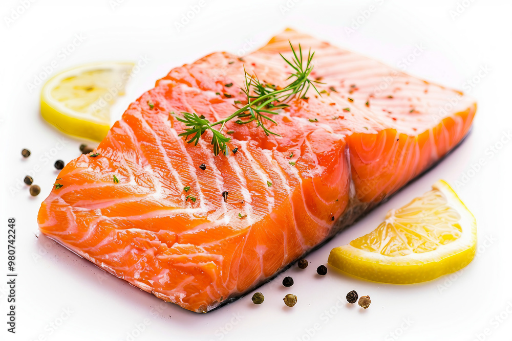 Picture of a tasty fish piece steak restaurant dish created with generative AI Picture of a tasty fish piece steak restaurant dish created with generative AI