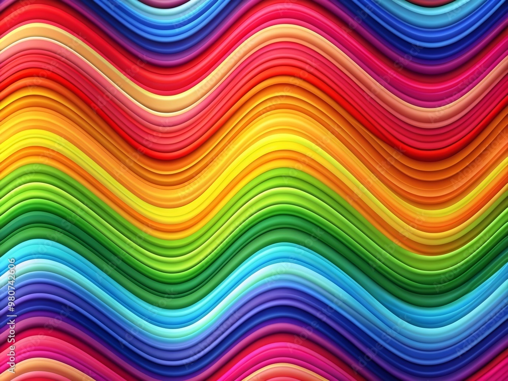 Vibrant abstract background featuring undulating waves of colorful rainbow stripes, blending harmoniously to create a mesmerizing visual effect. Vibrant abstract background featuring undulating waves of colorful rainbow stripes, blending harmoniously to create a mesmerizing visual effect.