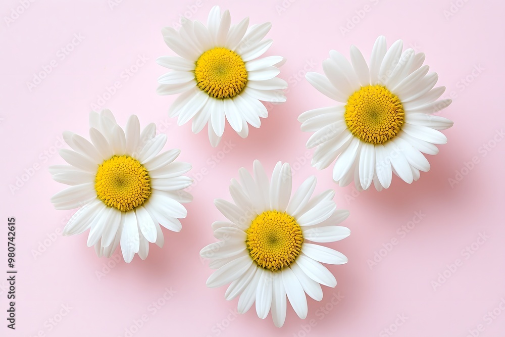 Obraz premium Daisy on a pink background