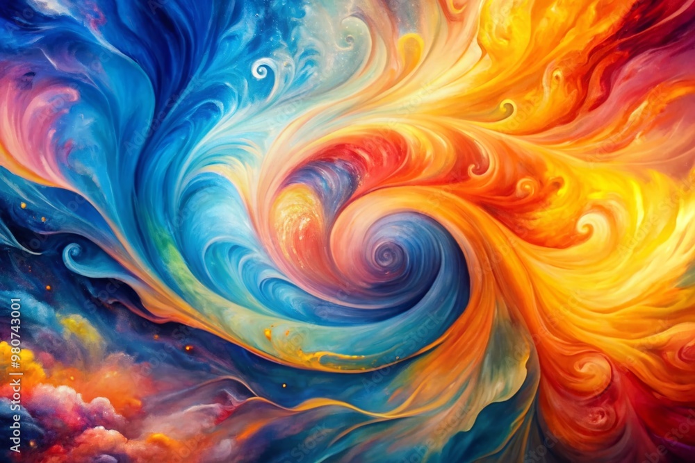 Vibrant abstract watercolor painting on canvas features mesmerizing swirls of blue, orange, yellow, and pink hues, creating a stunning textured background for art prints and designs. Vibrant abstract watercolor painting on canvas features mesmerizing swirls of blue, orange, yellow, and pink hues, creating a stunning textured background for art prints and designs.