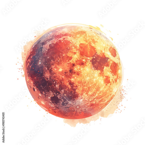 Cute set with childish planets of Solar System in sequence. Hand drawn doodle with astronomy celestial bodies for kids