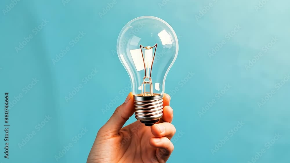 A person holding a light bulb , creativity and innovation