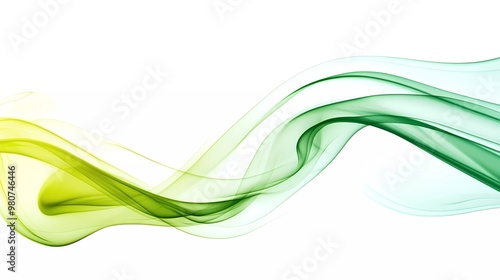 A beautiful lime coloured smoky wave set against a light background