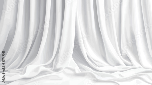 White curtain background. 3d rendering,  3d illustration.