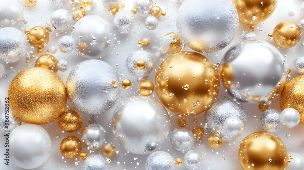 3D Glossy Metallic Elements: Seamless Vector Design in Gold & Silver for New Year 2025 Celebration, Ideal for Zero Waste Infographics on Elegant Style 3D Glossy Metallic Elements: Seamless Vector Design in Gold & Silver for New Year 2025 Celebration, Ideal for Zero Waste Infographics on Elegant Style