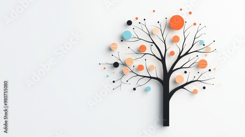 A graphic representation of a knowledge tree, with branches representing different topics and subtopics discussed on an online forum, highlighting the growth of knowledge. photo