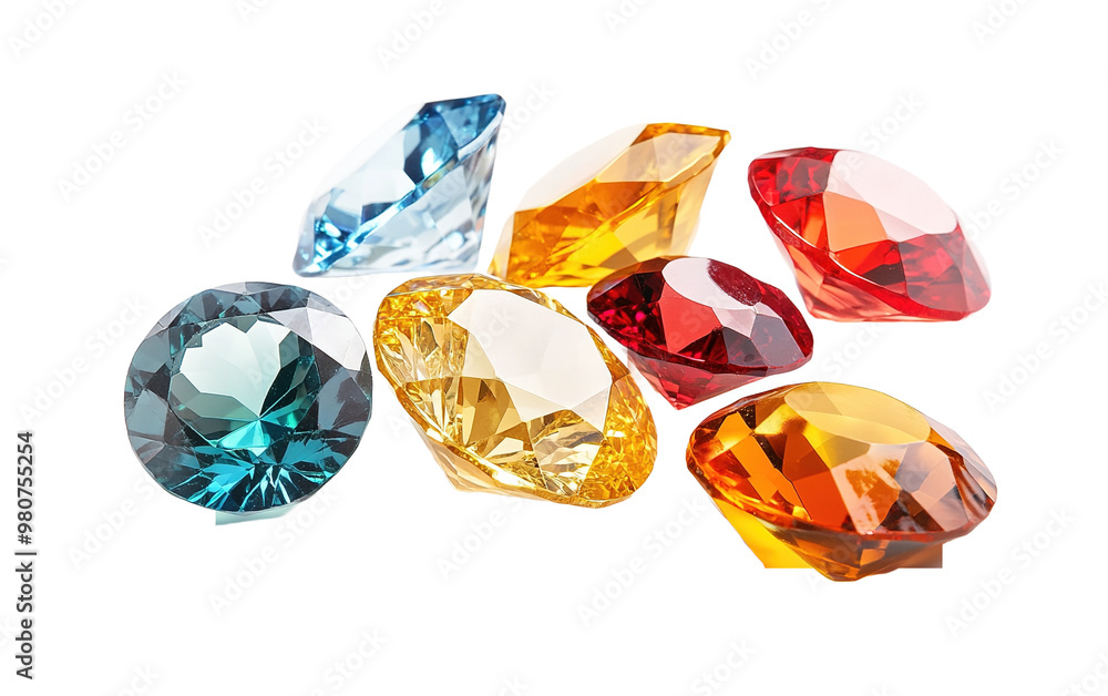 Fototapeta premium Gemstone jewelry diamond isolated on white or transparent background