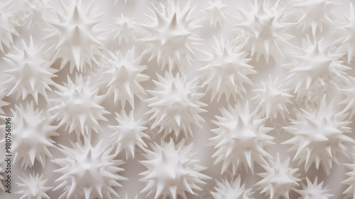 Unique white 3d wall, pointy shapes, AI generated photo