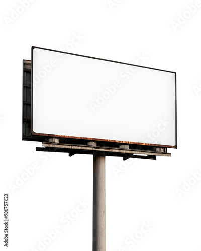 A blank billboard against a clear background, perfect for advertising or promotional messages.