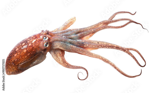 Giant squid isolated on white or transparent background photo