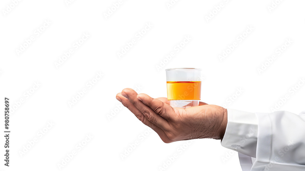 A hand holding a glass with a yellow liquid, representing health and wellness in medical or nutritional contexts. A hand holding a glass with a yellow liquid, representing health and wellness in medical or nutritional contexts.