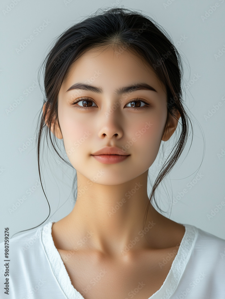 beautiful headshot portrait photo of asian woman, natural hair and bare face beautiful headshot portrait photo of asian woman, natural hair and bare face