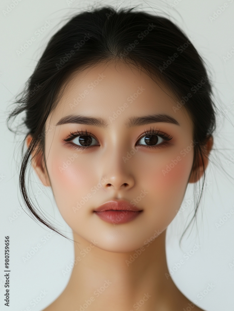 beautiful headshot portrait photo of asian woman, natural hair and bare face beautiful headshot portrait photo of asian woman, natural hair and bare face