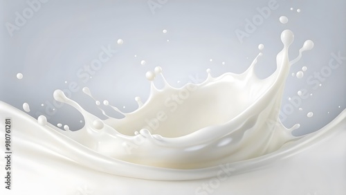 a splash of milk that is being poured abstract background. Generative AI