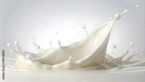 a splash of milk that is being poured abstract background. Generative AI