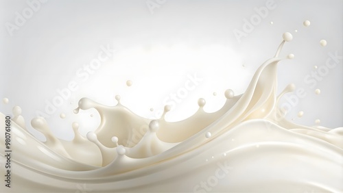 a splash of milk that is being poured abstract background. Generative AI