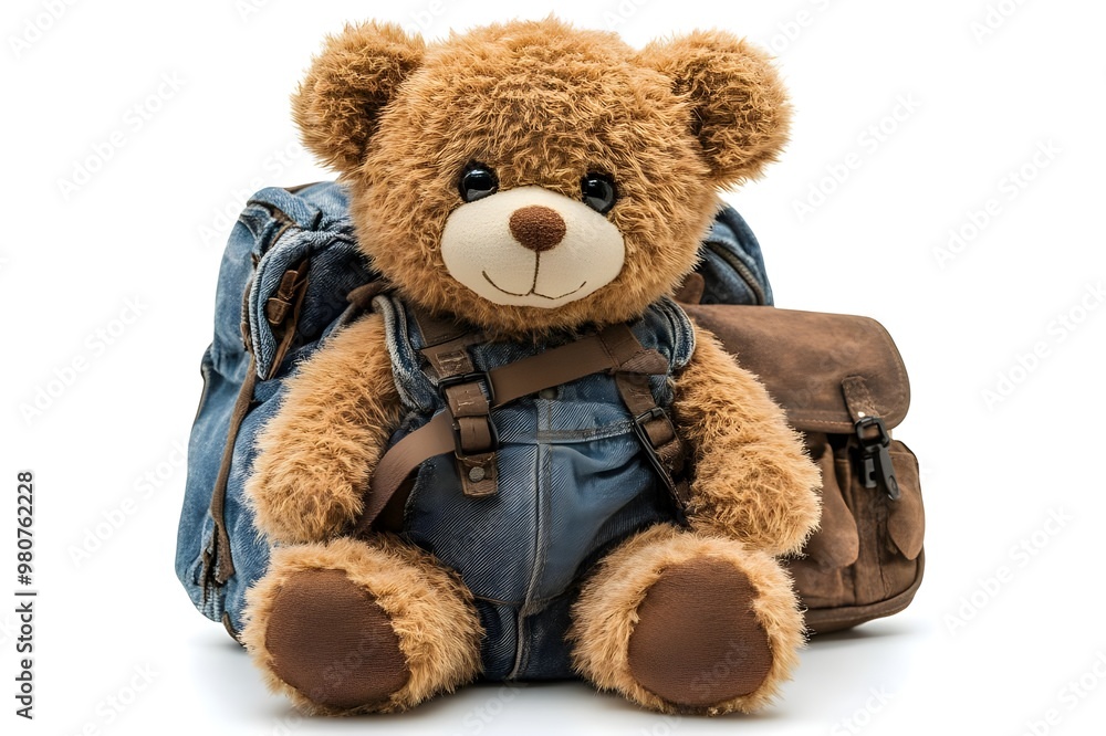 Obraz premium a teddy bear with a backpack