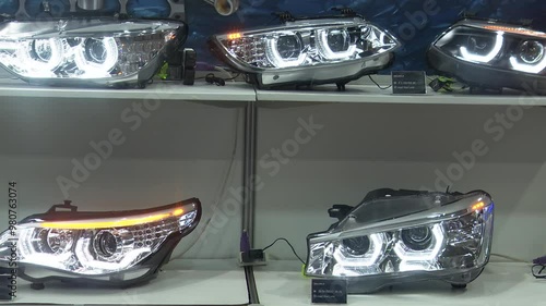 Laser headlights at an exhibition in Asia photo