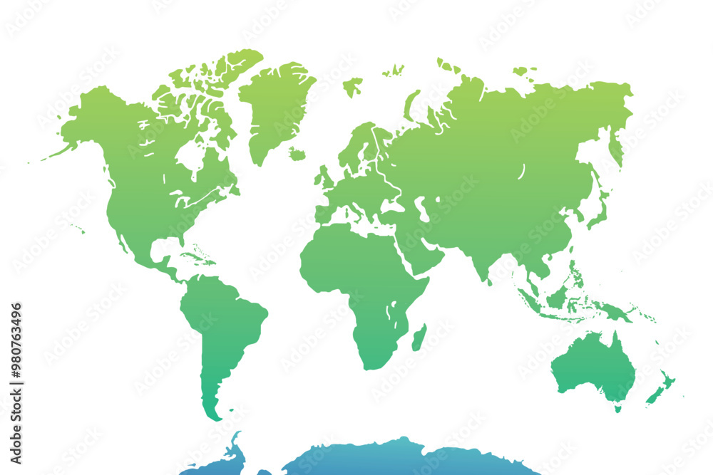 Obraz premium World map modern colors vector, isolated on white background.Travel worldwide, map silhouette, backdrop, earth geography, political,reports,city, infographic, political, concept, outline.