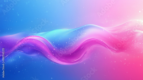 Glowing Wavy Pink And Blue Gradient Hero Background