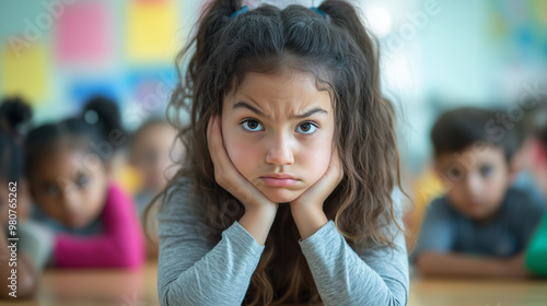 A Schoolgirl Pouting