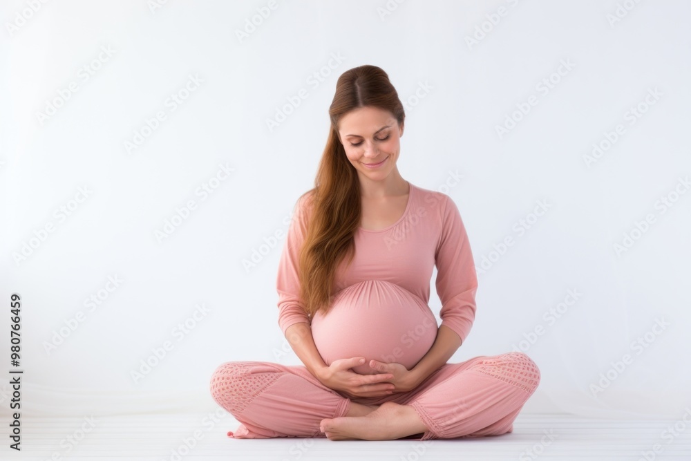 Yoga meditating pregnant sitting. Yoga meditating pregnant sitting.