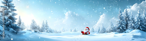 Wallpaper Mural Create a Stunning Vector Illustration of Santa in a Winter Wonderland Landscape for Infographics � Isolated on White Background with Snowy Elements Torontodigital.ca
