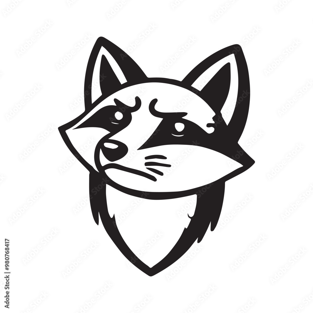 Fox face vector illustration in black and white - Fox Clipart Design - Fox's head outline logo concept
Fox face vector illustration in black and white - Fox Clipart Design - Fox's head outline logo concept