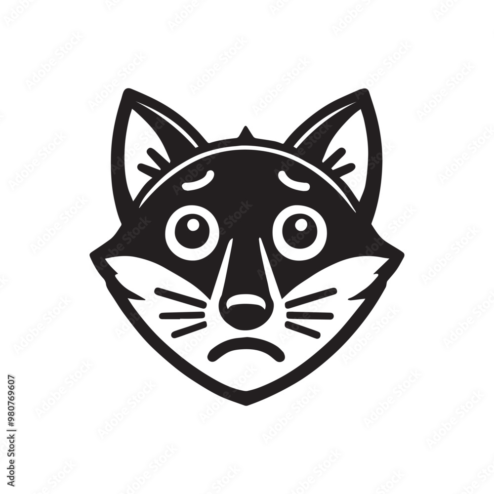 Fox face vector illustration in black and white - Fox Clipart Design - Fox's head outline logo concept
Fox face vector illustration in black and white - Fox Clipart Design - Fox's head outline logo concept