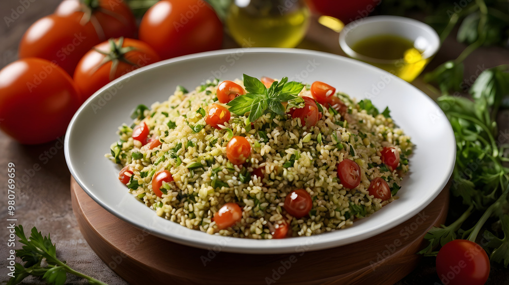 Delicious Healthy Vegan Organic Taboule, a Lebanese salad Delicious Healthy Vegan Organic Taboule, a Lebanese salad