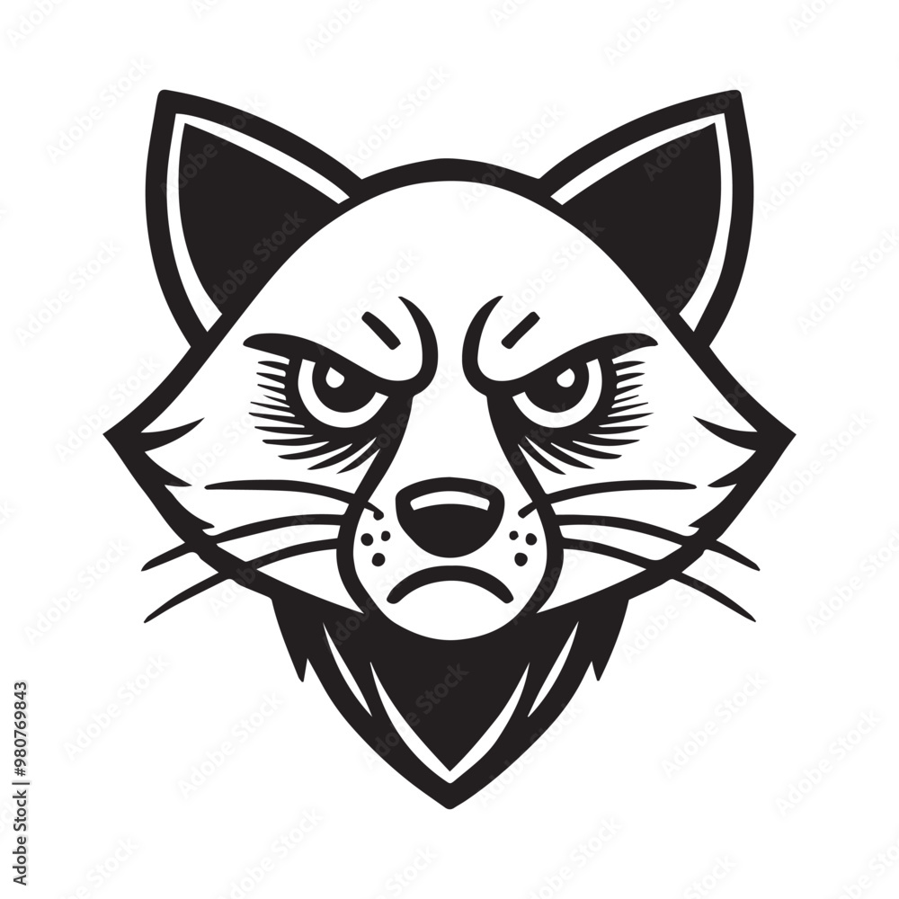 Fox face vector illustration in black and white - Fox Clipart Design - Fox's head outline logo concept
Fox face vector illustration in black and white - Fox Clipart Design - Fox's head outline logo concept