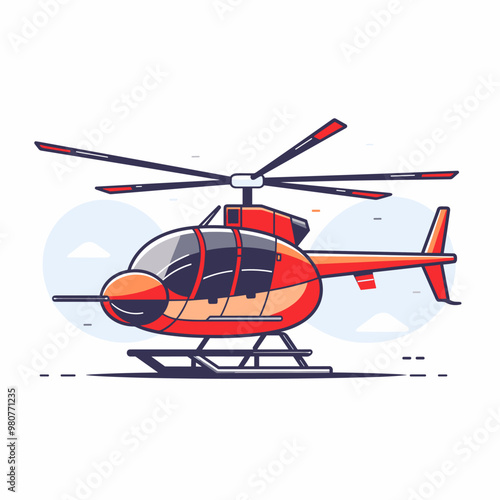 Helicopter icon. Vector illustration of a helicopter in cartoon style.