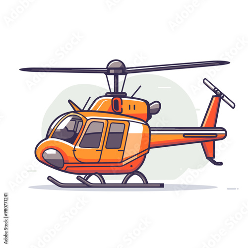 Helicopter icon. Vector illustration of a helicopter in cartoon style.