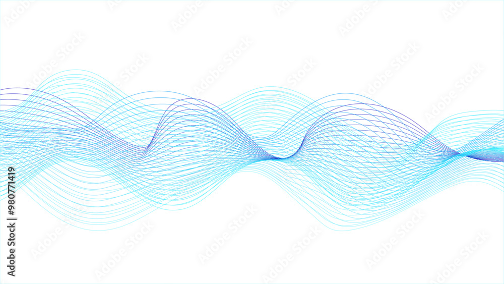 Dynamic flowing wave lines design element. Abstract background with blue and purple wave lines on white. Dynamic flowing wave lines design element. Abstract background with blue and purple wave lines on white.