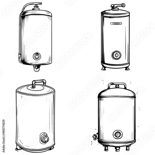 Water Heater Tank Illustrations Various Designs and Styles