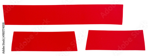Three piece red adhesive sticky tape cut out design element Free Download Three piece red adhesive sticky tape cut out design element - GFXLoad