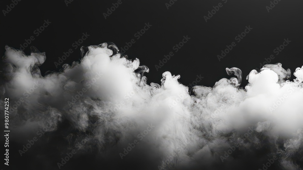 Captivating Image of White Smoke Swirling Elegantly on a Deep Dark Black Background for Artistic and Creative Use Captivating Image of White Smoke Swirling Elegantly on a Deep Dark Black Background for Artistic and Creative Use