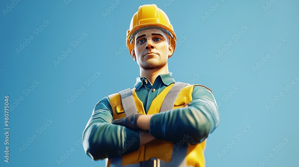 3d render of a person standing on a ladder 3d render of a person standing on a ladder