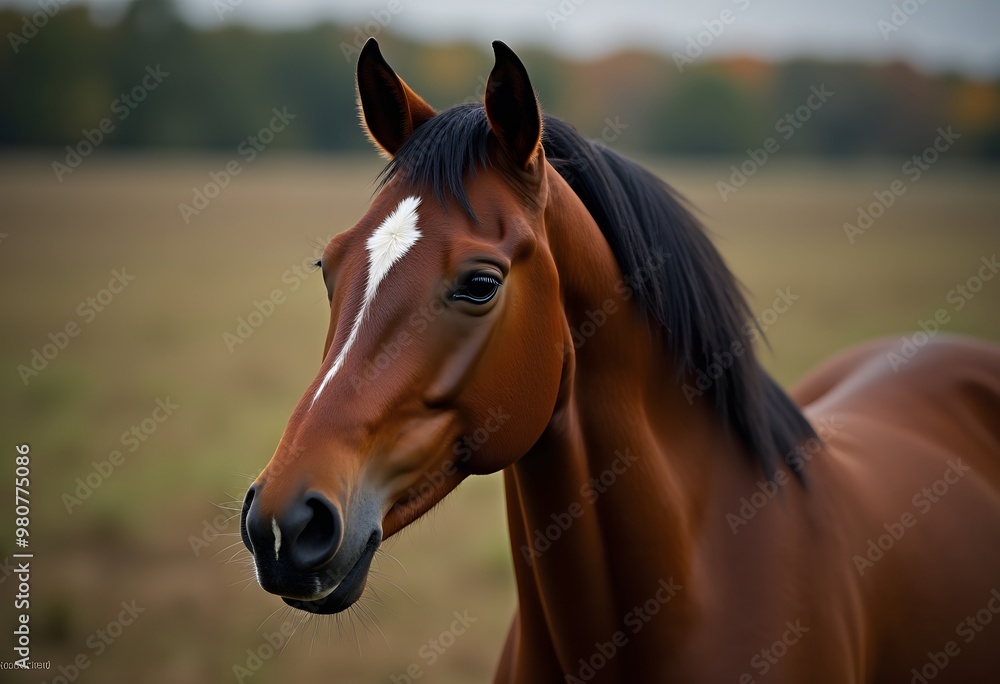 Fototapeta premium Portrait of a Chestnut Horse