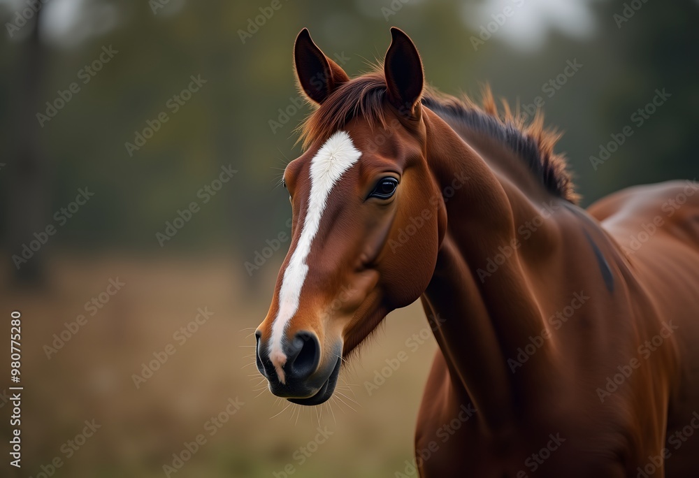 Obraz premium Portrait of a Chestnut Horse