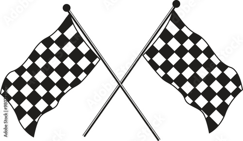 crossed checkered racing flag NASCAR Racing Flag Sports Finish line flag eps vector file