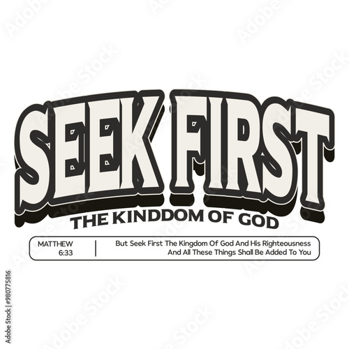  seek first the kingdom of god typography design template
