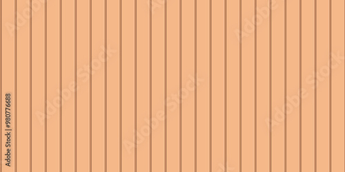 Simple brown wood panel background. Wooden wall imitation. Oak planks banner. Vector illustration