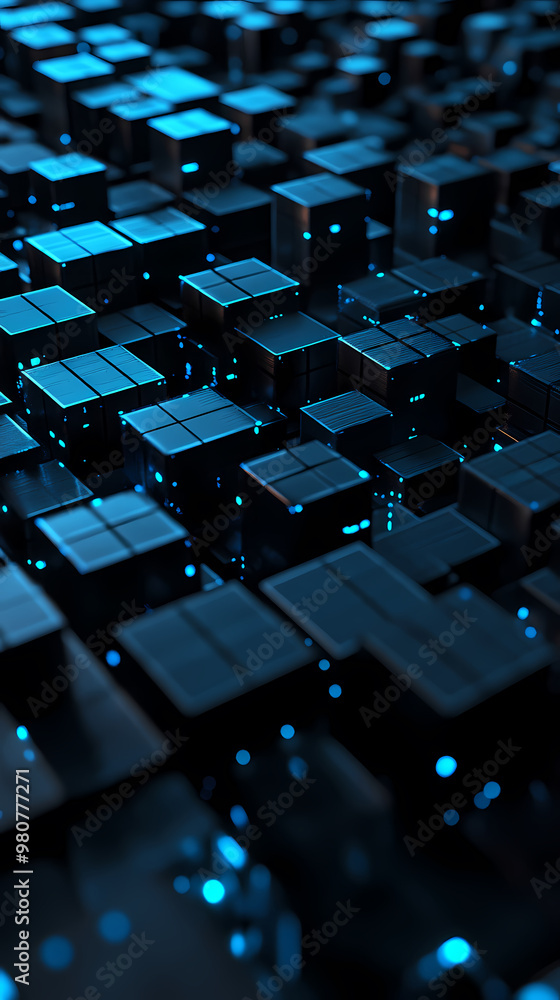 Fototapeta premium Cubes in a virtual network