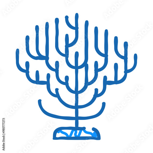 sea coral branch doodle icon sketch vector. sea coral branch sign. isolated symbol illustration