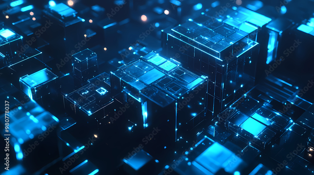 Obraz premium Cubes in a virtual network